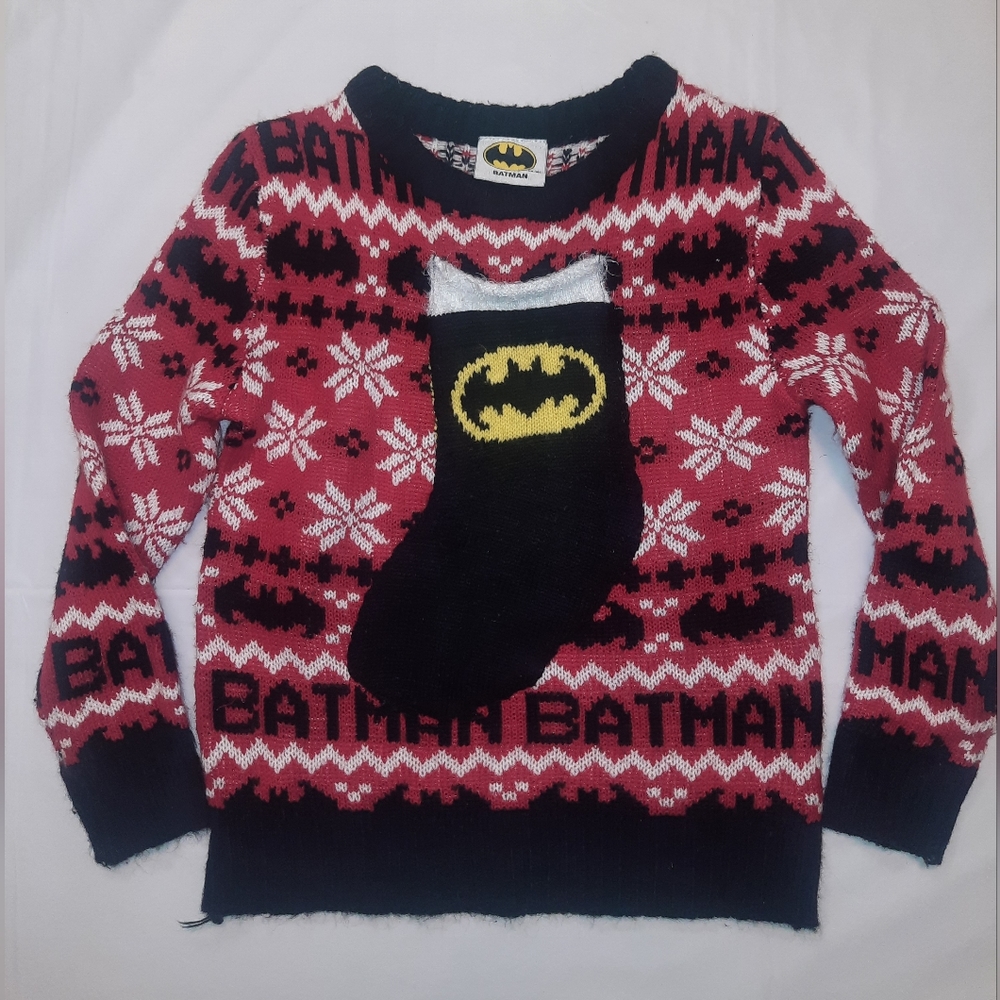 Batman | Christmas Sweater Red / Black Size 5